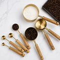 Gold Stainless Steel Measuring Cups & Spoons Set